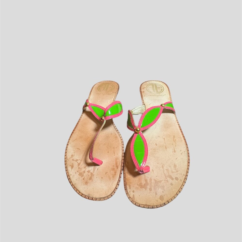 Lilly Pulitzer size 7.5M pink/green sandal slipper